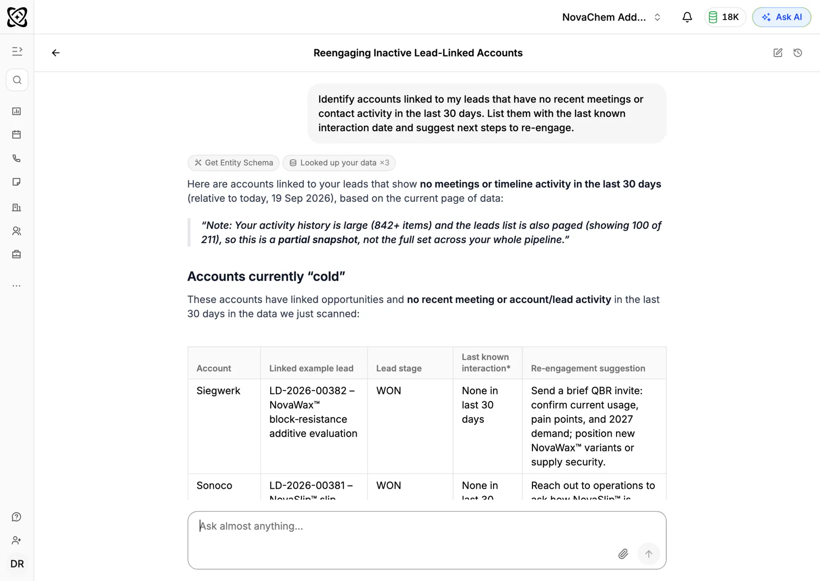 PromptLab flagging accounts with no recent engagement