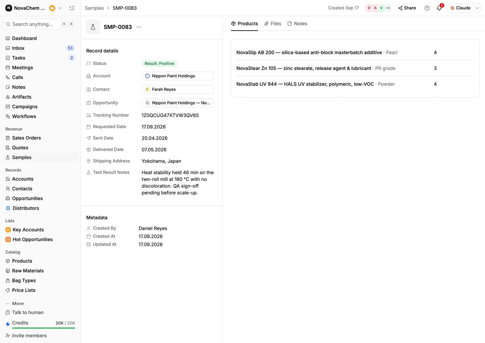A sample request in PromptLab with its status and feedback